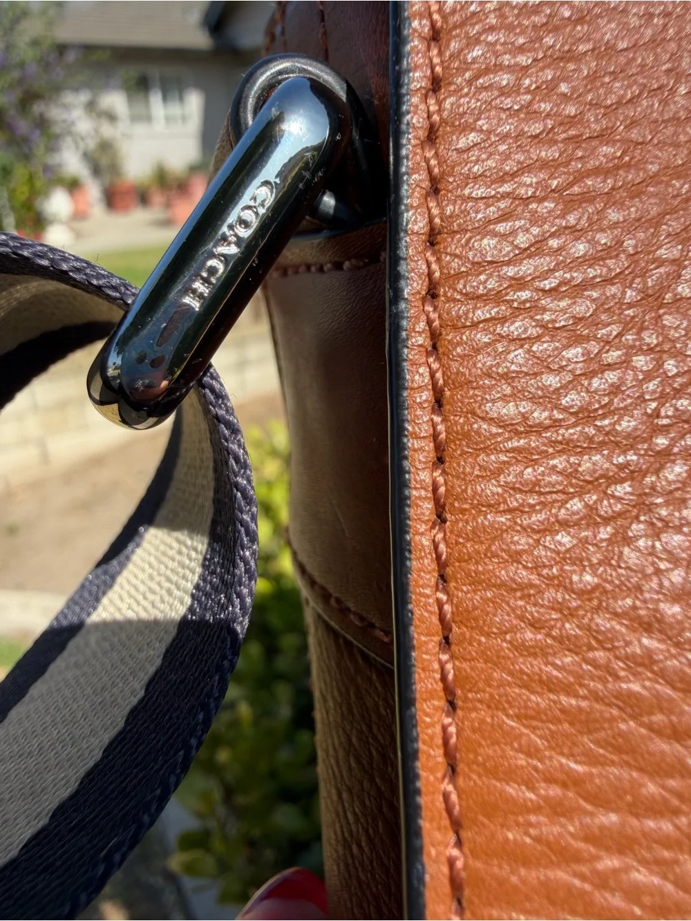 COACH CHARLES MESSENGER UNISEX LEATHER BAG SADDLE EUC
